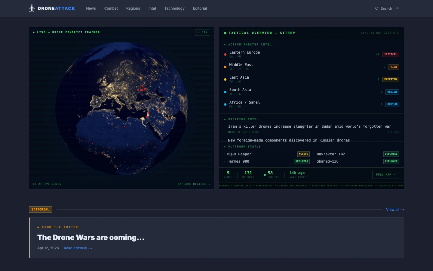 DroneAttack.net — live site preview