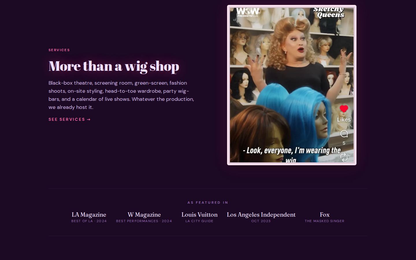 Outfitters Wig — services and the collections index